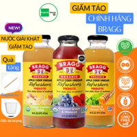 Giấm táo hữu cơ mật ong vị trà xanh - chanh - gừng - nho (có giấm mẹ) chai 473ml Bragg - Hỗ Trợ Tiêu Hoá - Giảm Cân