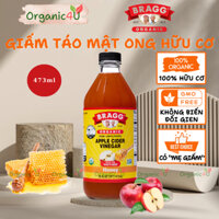 Giấm Táo Mật Ong Hữu Cơ BRAGG Mỹ Có Giấm Cái Dấm Táo Giảm Cân Ăn Kiêng Eatclean Không Lọc 473ml
