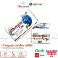 Giảm tiền đình Ginkcemax bổ não, phòng tai biến từ coenzym q10, cao lạc tiên, đinh lăng Hộp 60 viên