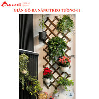 Giàn gỗ đa năng trang trí ban công, giàn leo cho cây, hoa, kệ gỗ gắn tường treo cây ban công - Nâu Cafe