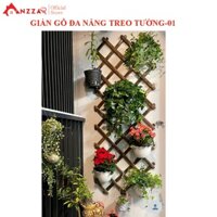 Giàn gỗ đa năng treo tường Anzzar trang trí ban công, treo chậu hoa, cây cảnh KBC03