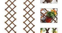 Giàn gỗ treo ban công leo hoa hồng, treo chậu cây, hàng rào gỗ co giãn dễ điều chỉnh BA1540, KT 46x240 cm