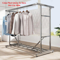 Giàn Phơi Quần Áo Cao Cấp Gấp Gọn Dài 1M8 Thiết Kế Thông Minh Trọng Lượng 8kg INOX ống 3cm chịu lực 300kg