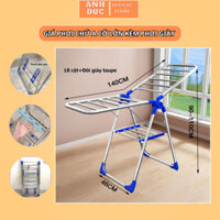 Giàn Phơi Quần Áo Inox Cao Cấp Hàn Quốc Dáng Chữ A - Kèm Phụ Kiện Phơi Giày Tất Túi Xách - Có Thể Gấp Gọn Gàng Tiện Lợi