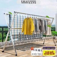 Giàn Phơi Quần Áo Inox Thông Minh , Sào Phơi Đồ Inox Chống Gió Co Rút Gập Mở Nhanh