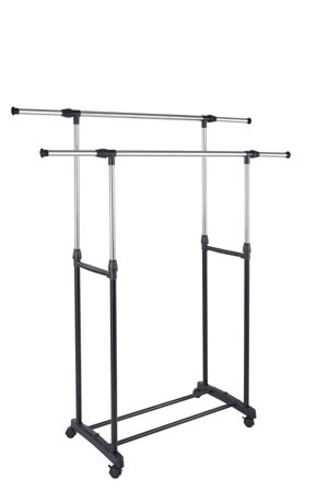 Giàn phơi quần áo 2 tầng Ninda R-217 - Inox, có bánh xe