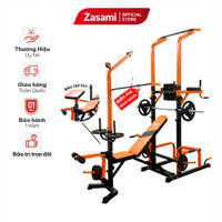 Giàn Tạ Đa Năng Cao Cấp ZASAMI SGD-8215 Kết Hợp Xà Đơn - Xà Kép Kèm 50kg tạ gang, 1 đòn 1m5 và 1 đôi găng tay