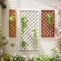 Giàn treo cây ban công trang trí tường nhà cửa đẹp mắt tiết kiệm không gian - Kệ treo cây cảnh ban công gỗ thông
