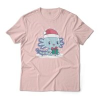 Giáng sinh dễ thương Axolotl Art Holiday Graphic Áo thun Cotton nhẹ Unisex