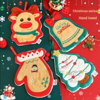 Giáng Sinh Dễ Thương Khăn Treo Khăn Dày Lông Cừu San Hô Thấm Hút Nhanh Khô Khăn Nhà Bếp Thêu Tay Nhanh Khô Khăn Tay Ngày Lễ Mặt Dây Chuyền Trang Trí Giáng Sinh Khăn Thấm Hút