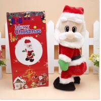 Giáng sinh điện đồ chơi ông già Noel năng động lắc hông nhạc đồ chơi búp bê điện món quà trang trí giáng sinh