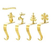 Giáng Sinh Giá Đỡ, Mantel Móc Màu Vàng Bông Tuyết Cây Trang Trí Ngày Lễ Quà Giáng Túi Tất