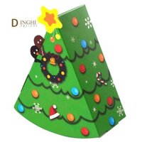 Giáng Sinh Hình Cây Hộp Kẹo DIY Bánh Quy Ăn Nhẹ Nướng Bánh Bao Bì Hộp Quà Tặng Trẻ Em