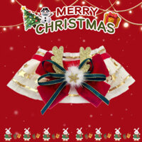 Giáng Sinh Năm Mới Mèo Quần Áo Chó Họa Tiết Ngôi Sao Ren Cổ Khăn Nước Bọt