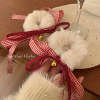 Giáng Sinh Nơ Chuông Buộc Tóc Nữ Đôi Đuôi Ngựa Cao Su Dây Đầu Dây Tóc Phụ Kiện Tóc Mũ Đội Đầu #HD211FS#