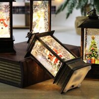 Giáng Sinh Quả Cầu Tuyết Đèn Lồng Chạy Bằng Pin Đèn LED Ông Già Noel Người Tuyết Treo Đèn Ngủ Trang Trí Ngày Lễ