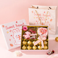 Giáng Sinh Sáng Tạo Hộp Quà Sô Cô La Kẹo Marshmallow Quà Tặng