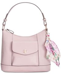 Giani Bernini Women's Leather Hobo Shoulder Bag with Scarf Lavender