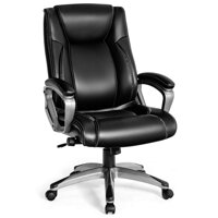 Giantex Ergonomic Office Chair, Big and Tall Leather Chair, High Back Executive Computer Desk Chair w/Adjustable Lumbar Support, Padded Armrest Thi...