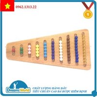 Giáo Cụ Montessori- Cầu thang hạt màu với khay - Colored Bead Stairs with Tray