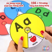 [❤GIÁO DỤC SỚM ]VÒNG XOAY CHỮ CÁI TIẾNG ANH, Alphabet spinners, giúp bé học tiếng anh hiệu quả, bé làm quen tiếng anh