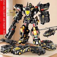 [Giao hàng 24 giờ] Đội đặc vụ Mini 7 Phiên bản vàng đen Siêu nhân mạnh nhất trong một Robot biến hình đồ chơi Mecha
