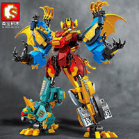 [Giao hàng 48 giờ] Khối xây dựng biến dạng Lắp ráp câu đố Robot phù hợp với Mecha Dinosaur King Kong Đồ chơi trẻ em bé trai Lego tương thích