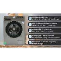 [Giao hàng miễn phí HCM] Máy giặt thông minh AI EcoBubble™ Samsung 9kg WW90T634DLN/SV