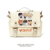 [Giao hàng nhanh] Bóng chuyền Thanh thiếu niên Hàng hóa Túi vải Túi đeo vai nữ sinh viên Túi xách Hyuga Shoyo và Toru Kawa Nhật Bản Túi trao đổi quà tặng Túi đóng gói