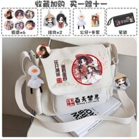[Giao hàng nhanh] Hàng hóa phước lành chính thức của Thiên đường Anime Túi đi học chéo Huachen Xie Lian Túi vải máy tính Túi Tote sinh viên đại học Túi đeo vai trao đổi quà tặng Đóng gói