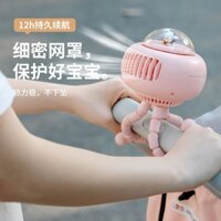 Giao Hàng Nhanh Không Gian Viên Không Lá Lắc Đầu Quạt Sạc USB Mẹ Bé Di Động Cầm Tay Gió Cao Cho Bé Xe Đẩy Để Bàn Kẹp Quạt