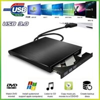 [Giao hàng nhanh] Slim External USB 3.0 DVD RW CD Writer Drive Burner Reader Player cho máy tính xách tay máy tính xách tay HP Dell PC Win XP / 7 / 8 / 10