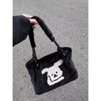 [Giao hàng nhanh] Thu Đông 2023 Phong cách mới Túi sang trọng dễ thương Túi đeo vai Thiết kế thích hợp Túi Tote thỏ lông thú di động Túi quà tặng trao đổi nữ Túi đóng gói