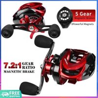 [Giao hàng tại địa phương] Máy câu cá tỷ lệ bánh răng 7: 2: 1 8Kg / 17.6Lb Max Kéo Trolling Reel 5 Chế độ có thể điều chỉnh cho nước mặn