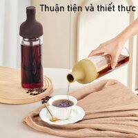 Giao hàng tận nơi |  Bình pha cà phê cold brew nhựa nguyên 1.1L-Lọc cốc Glass coffee bottle