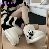 [Giao hàng tận nơi] Bốt tuyết thời trang lông cừu dễ thương, giày bông giữ ấm dày dặn lót nhung chống trượt, nữ mùa đông