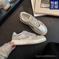 ✨Giao hàng trong 24 giờ✨Giày đế dày Giày thể thao thường ngày cổ điển màu bạc đế bằng dễ phối mẫu mới 2024 cho Nữ Giày trắng thích hợp thiết kế