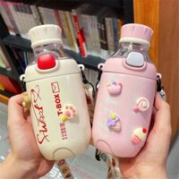 [Giao hàng trong 24h] Cốc giữ nhiệt 400ml Cốc có ống hút bằng thép không gỉ Cốc nước nhỏ cầm tay dành cho học sinh Snap Cup blackpink11