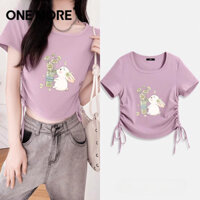 [Giao hàng trong ngày] Áo thun có thể điều chỉnh mùa hè / Áo thun nửa tay cỡ lớn / Áo thun dây rút / Áo thun Nhật Bản dễ thương