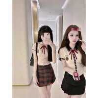[Giao hàng trong ngày] Bộ đồng phục nữ sinh trung học Hàn Quốc dễ thương ngọt ngào, bộ đồng phục JK phong cách Hàn Quốc, gió đại học mùa hè, bộ hai mảnh ngọt ngào và cay nồng cho phụ nữ