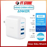 [GIAO HOẢ TỐC] Củ sạc Anker Powerport Elite 2 cổng PIQ 24w - A2023 dành cho /Tablet táo