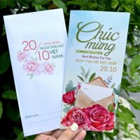 (Giao hỏa tốc Gò Vấp ) - Combo 15 Thiệp chúc mừng ngày 20 tháng 10 có sẵn lời chúc tặng đồng nghiệp, tặng cô giáo