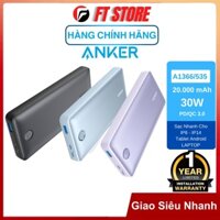 [GIAO HỎA TỐC] Pin sạc dự phòng Anker 535 20.000mAh 30w 3 Cổng 2C1A - A1366 BH12TH