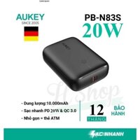 [GIAO HỎA TỐC] Pin sạc dự phòng AUKEY / RAVPOWER ALFOX 10000mAh TypeC 20W & Quickcharge  3.0 PB-N83S