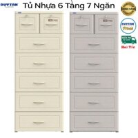 {Giao Hoả Tốc}💝 Tủ nhựa duy tân 6 Tầng-7 Ngăn Màu Trắng VÂN GỖ💝 Nhuaduytan.store 💝