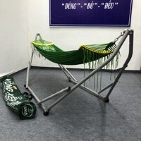 (Giao hỏa tốc)Bộ võng xếp Duy Lợi thép sơn tĩnh điện cỡ lớn bao gồm khung võng+lưới võng Duy Lợi có gối