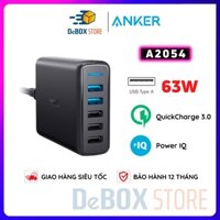 【Giao Hỏa Tốc】Trạm sạc Anker 5 cổng A2054 63W sạc nhanh QC 3.0 cho ip/tablet táo, android, Powerport Speed 5