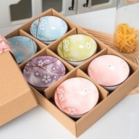 [Giao ngay trong ngày] Bát cơm gốm hoa anh đào mới, bộ đồ ăn kiểu Nhật, bát cơm gia dụng, bát mì lớn, món quà