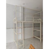 [GIAO NHANH 2H] GIƯỜNG 1 TẦNG HỘP 4X4 SẮT SƠN TĨNH ĐIỆN CÓ THANH TREO RÈM CAO CẤP CHO NHÀ TRỌ, KTX