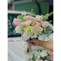 💥[Giao Nhanh 60p]💥Bó Hoa Cưới Đẹp Hoa Hồng Tone Pastel Đáng Yêu | Hoa Cô Dâu | Trang Trí Xe Cưới | Hoa Giá Rẻ